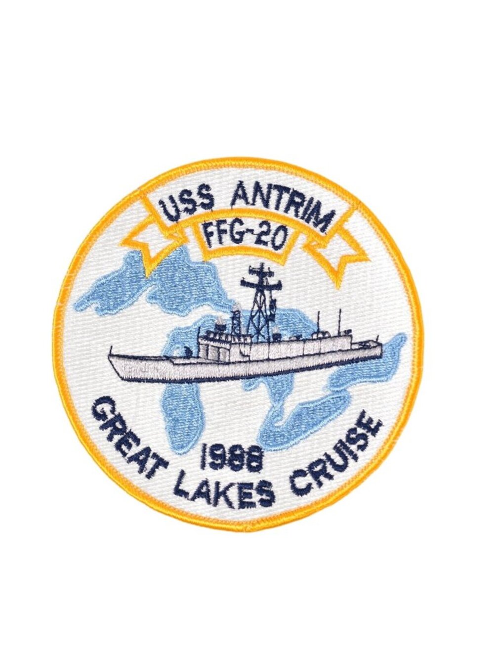 FFG-20 USS Antrim US Navy Guided Missile Great Lakes Cruise 1988 5" Jacket Patch